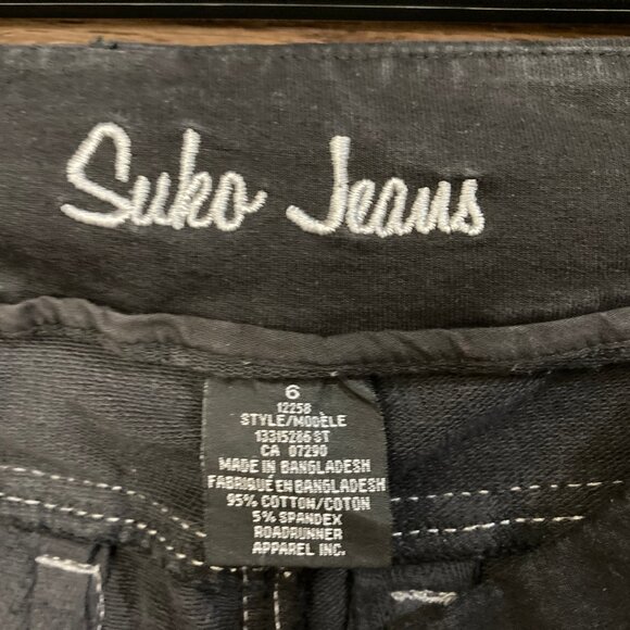 Suko Jeans, Black, Women's size 6, stretchy, elastic waist - Picture 4 of 4